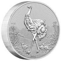 Australian Emu 2oz .9999 Silver Bullion Coin - 2024 The Perth Mint